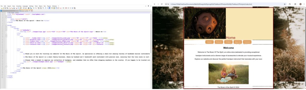Handmade Handpans Website (HTML & CSS)